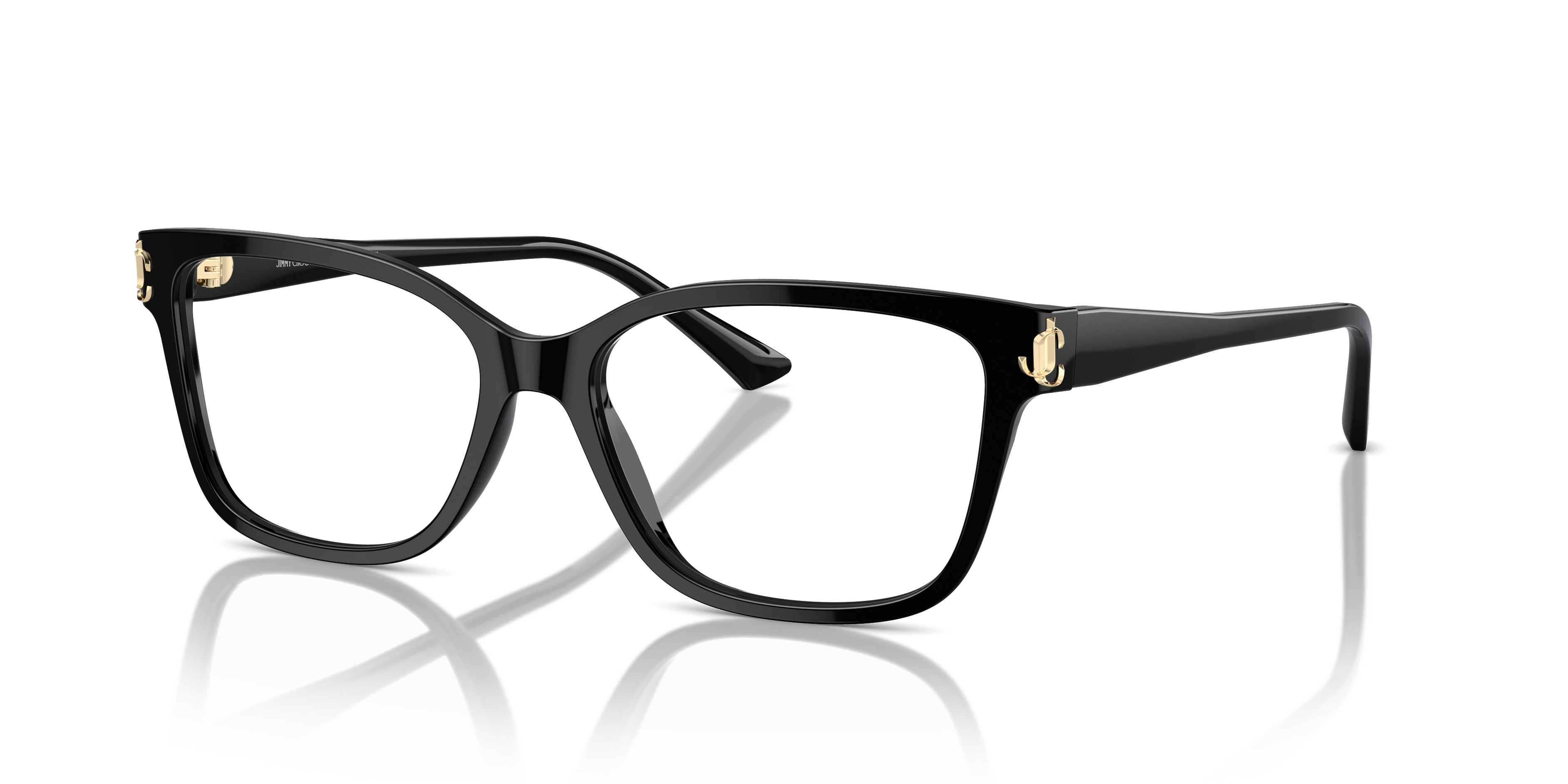 JC3012 Zwart AcetaatEyeglass Frames van B24, Hoekweergave