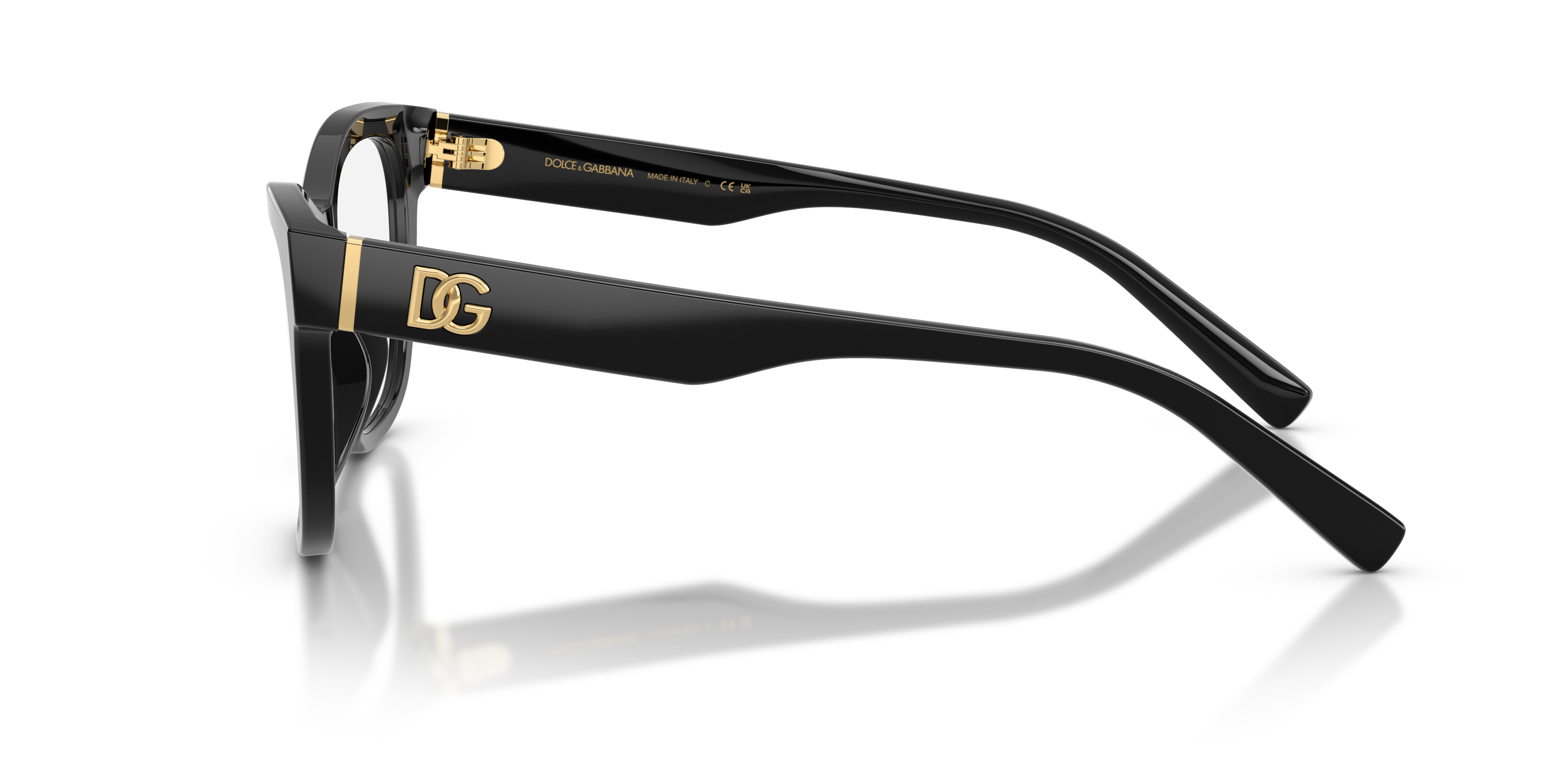 DG3430 Zwart AcetaatEyeglass Frames van B24, Zijaanzicht