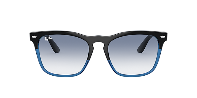 RB4487 Zwart op blauw KunststofSunglass Frames van B24, met getinte lenzen