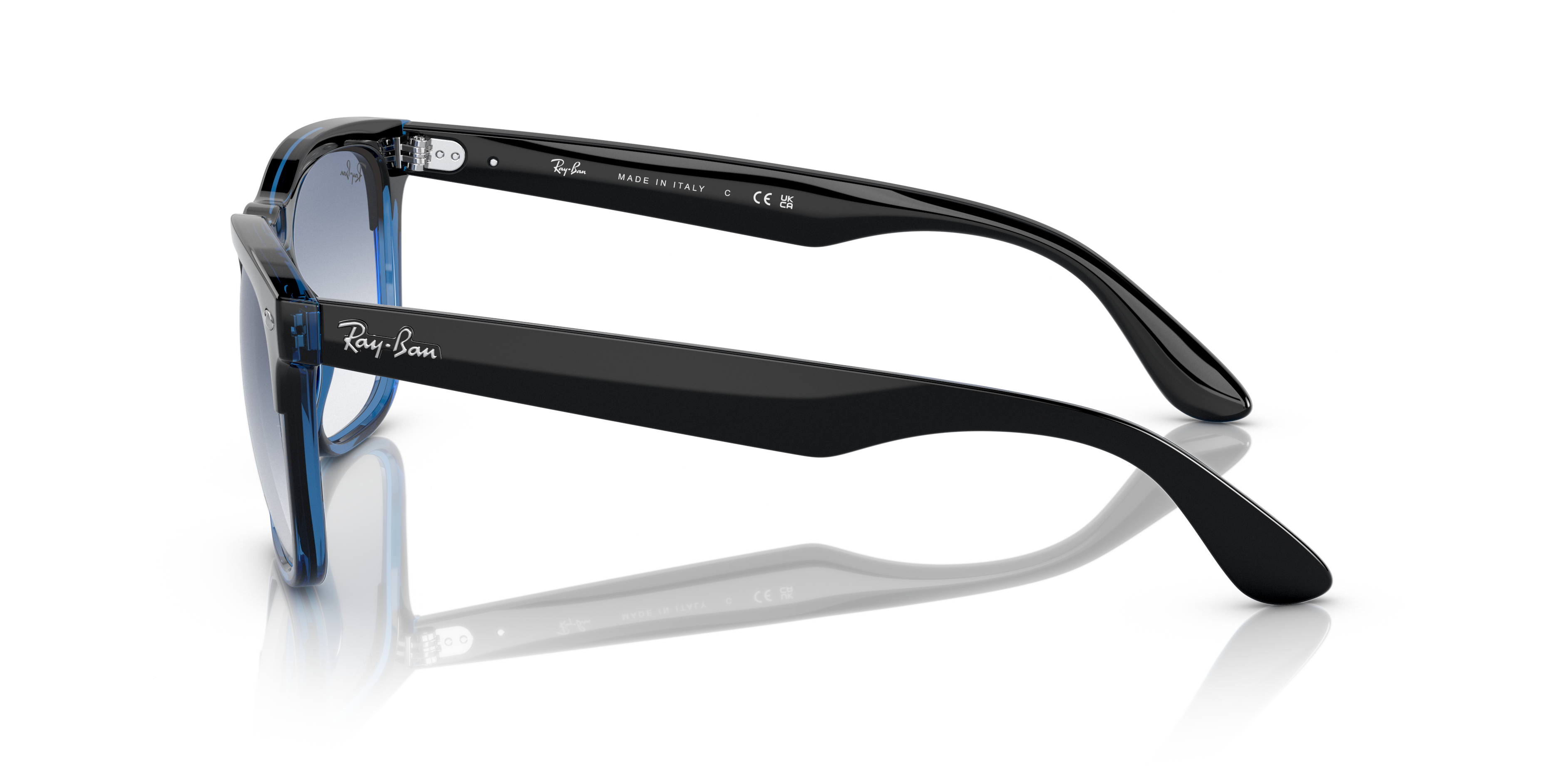 RB4487 Zwart op blauw KunststofSunglass Frames van B24, Zijaanzicht