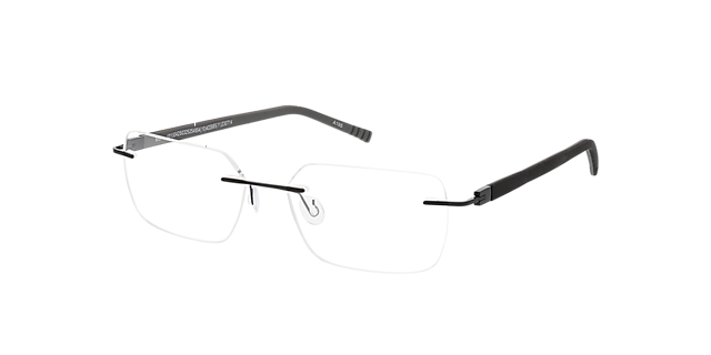 Clearwater Schwarz MetallEyeglass Frames von B24, Dreiviertelansicht