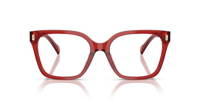 RA7158U Shiny Transparent Burgundy AcetaatEyeglass Frames van B24, Vooraanzicht