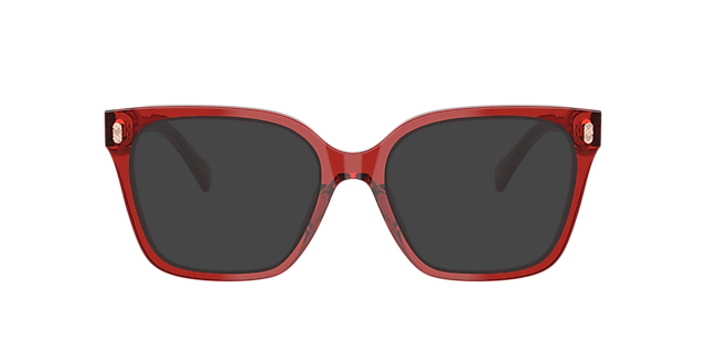 RA7158U Shiny Transparent Burgundy AcetaatEyeglass Frames van B24, met getinte lenzen