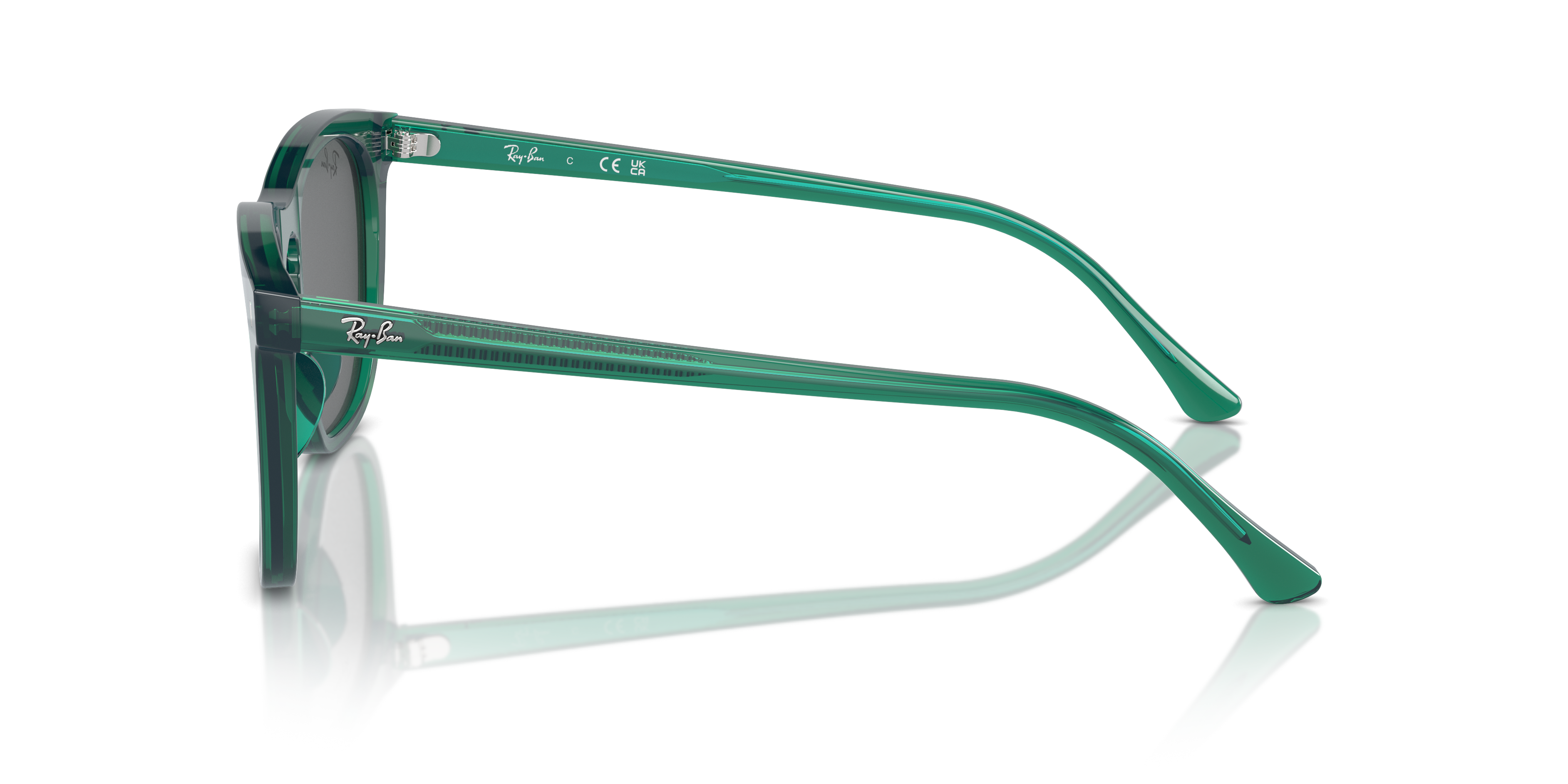 RB2210 Transparent Grün KunststoffSunglass Frames von B24, Seitenansicht