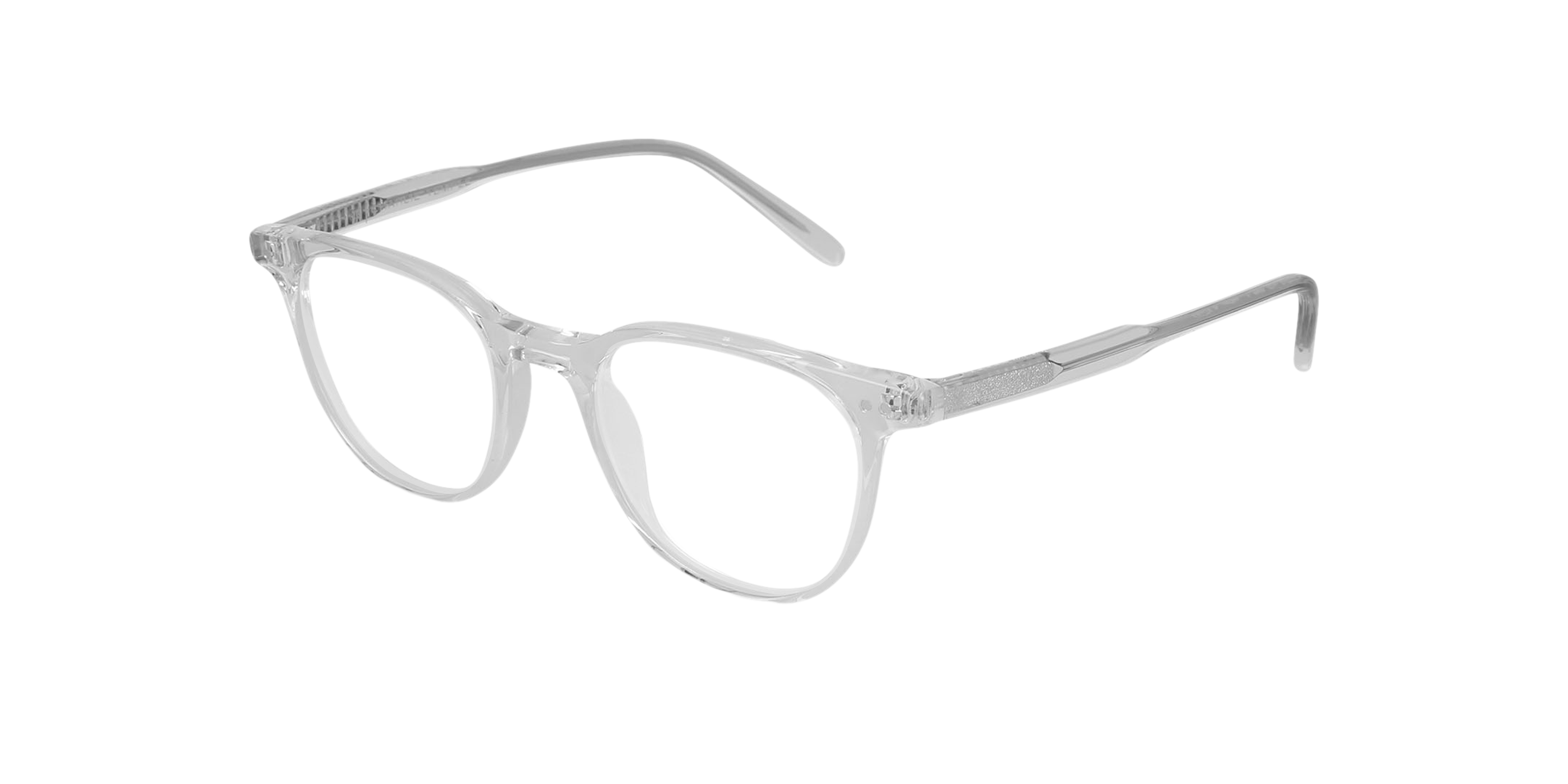 Burton White Crystal AcetatEyeglass Frames von B24, Dreiviertelansicht