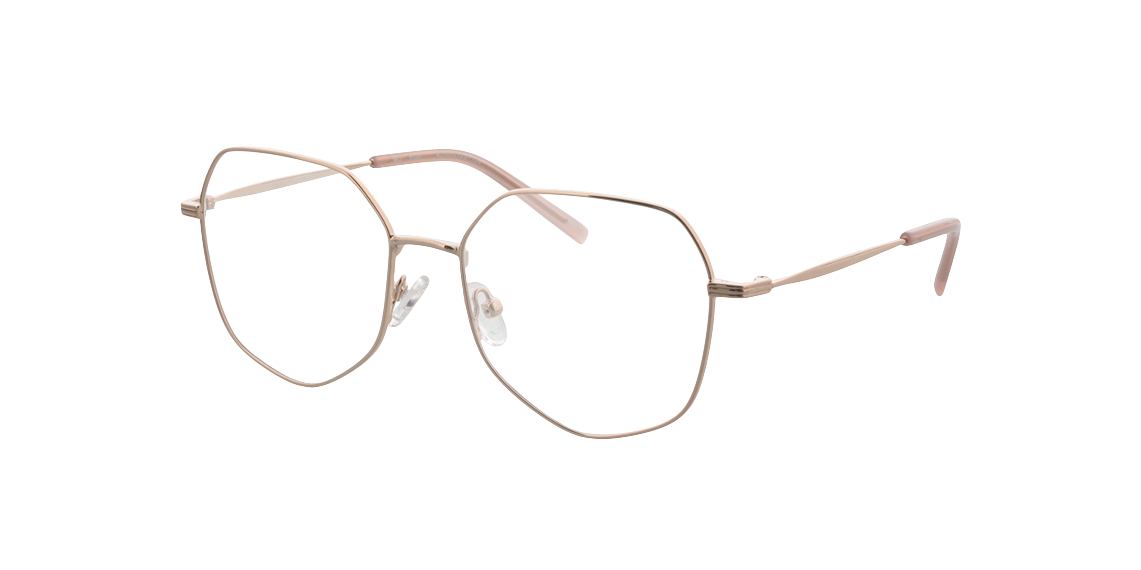 Blair Goud roze MetaalEyeglass Frames van B24, Hoekweergave