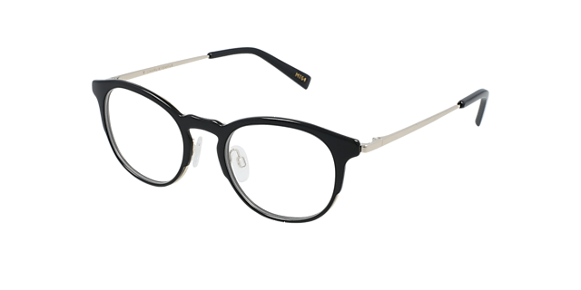 Noble Jet Black MetallEyeglass Frames von B24, Dreiviertelansicht