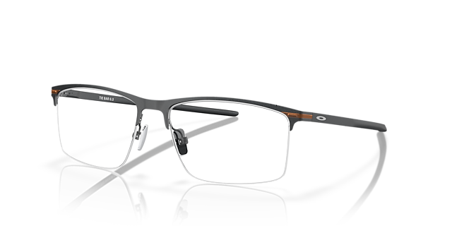 Tie Bar™ 0.5 Satin Light Steel TitanEyeglass Frames von B24, Dreiviertelansicht