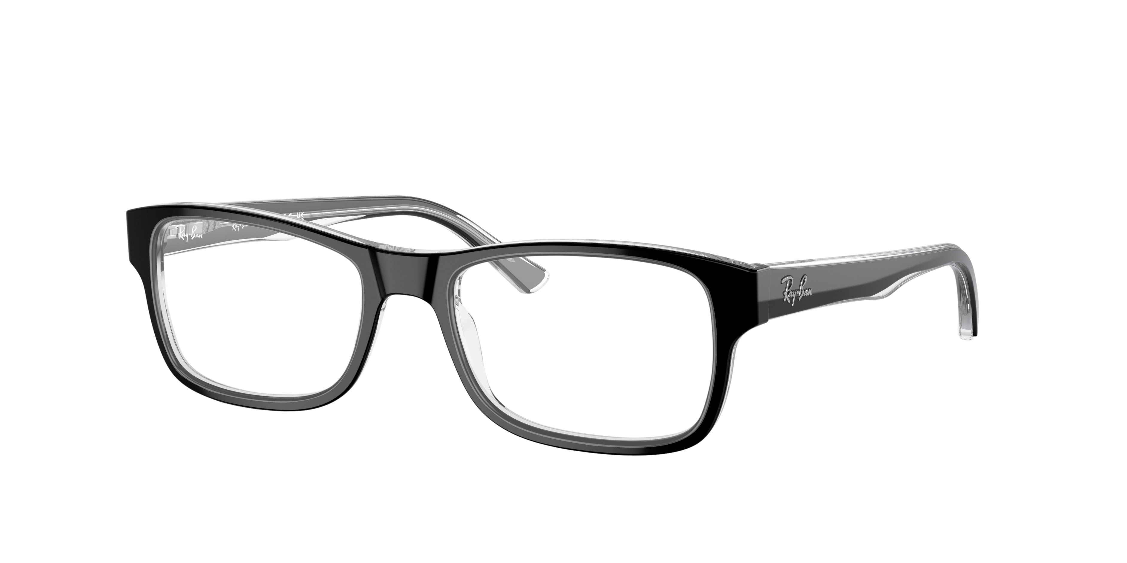 RB5268 Schwarz auf Transparent AcetatEyeglass Frames von B24, Dreiviertelansicht