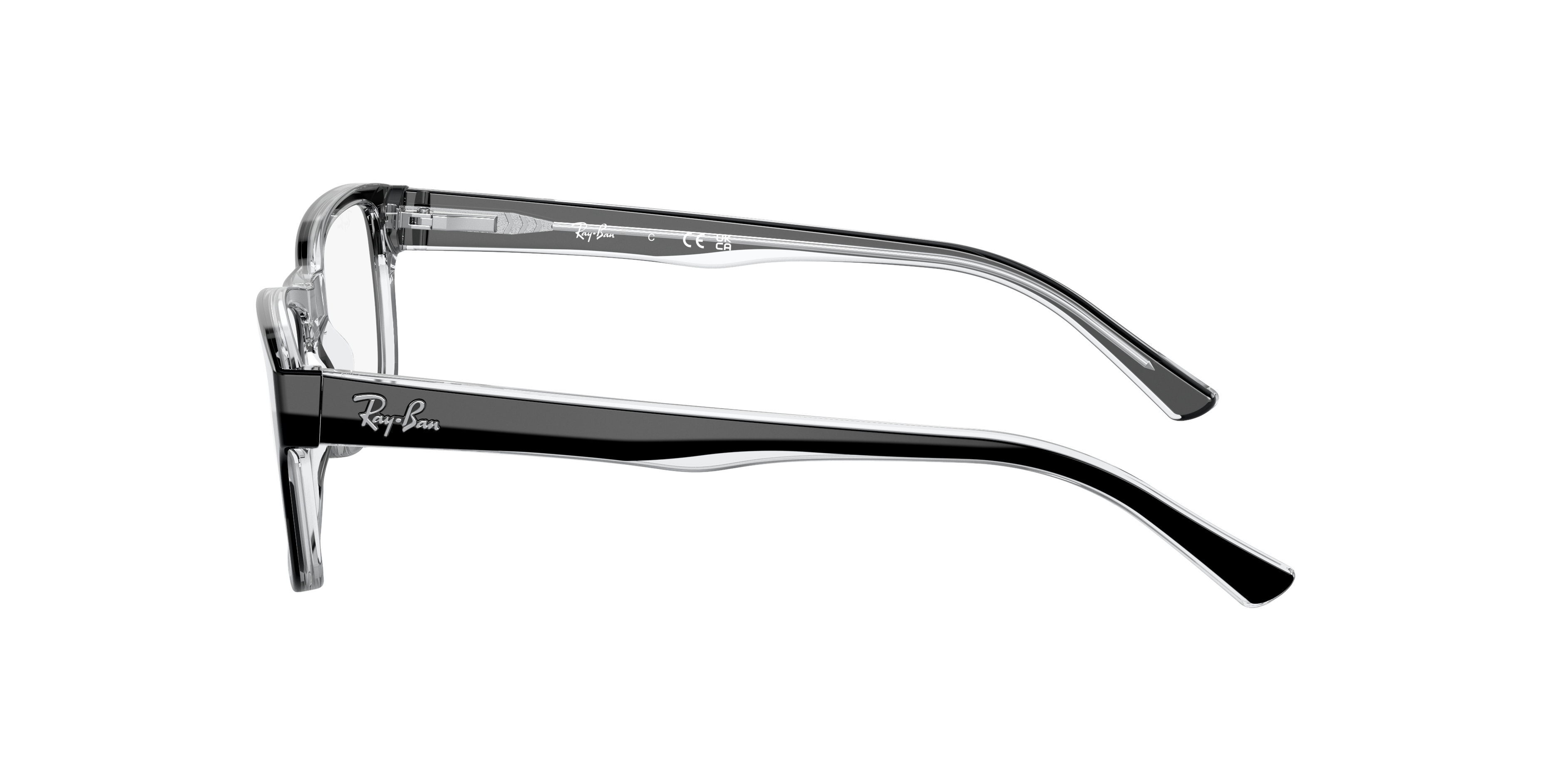 RB5268 Schwarz auf Transparent AcetatEyeglass Frames von B24, Seitenansicht