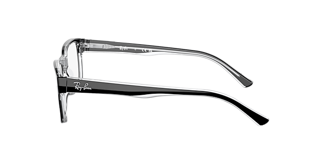 RB5268 Zwart op transparant AcetaatEyeglass Frames van B24, Zijaanzicht