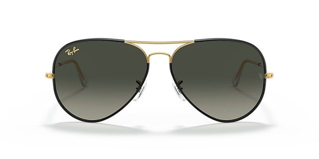 RB3025JM Schwarz auf Gold MetallSunglass Frames von B24, Vorderansicht