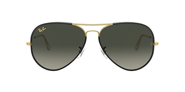 RB3025JM Schwarz auf Gold MetallSunglass Frames von B24, mit getönten Gläsern