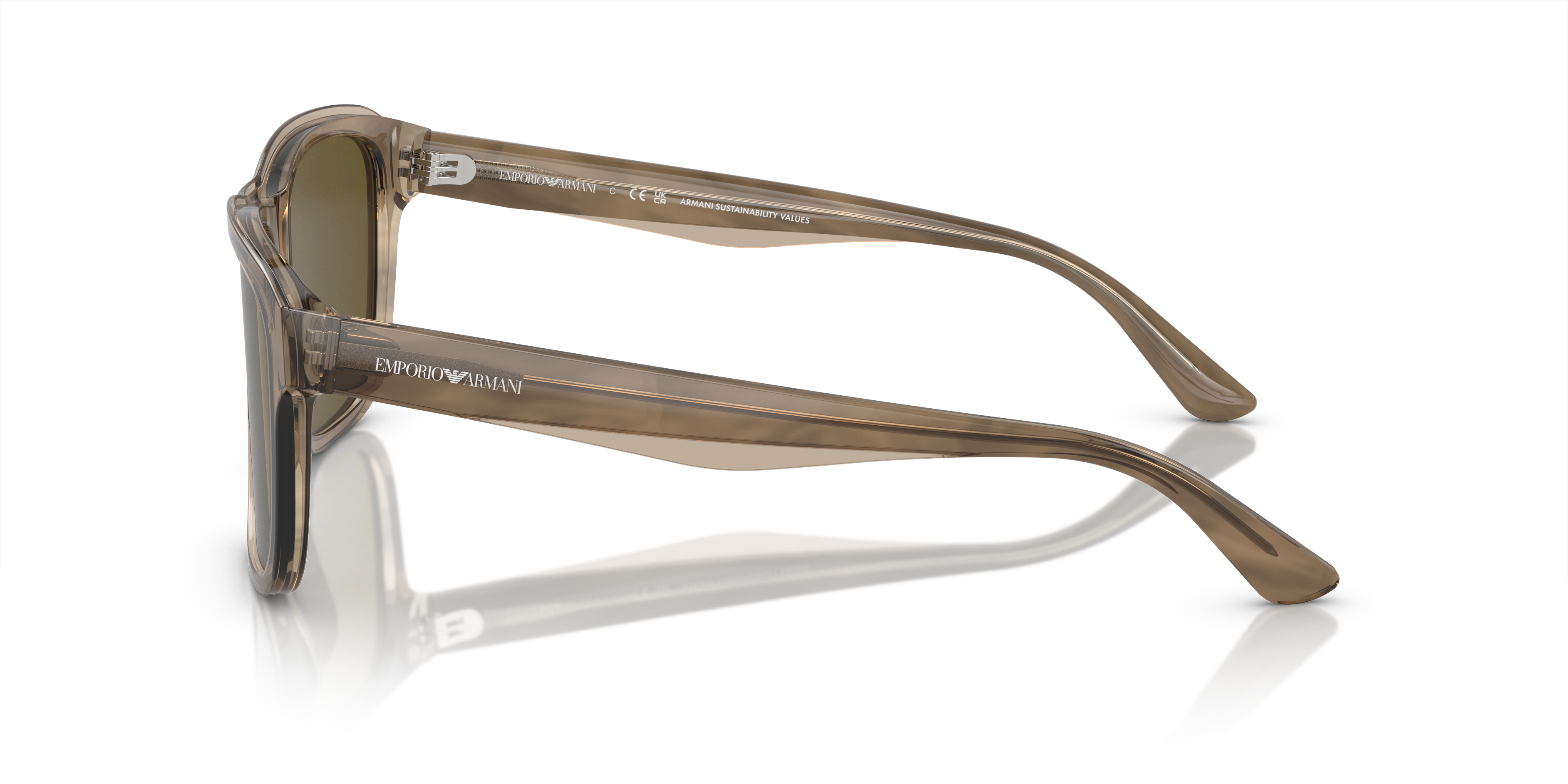 EA4208 Glanzend groen & bovenkant bruin AcetaatSunglass Frames van B24, Zijaanzicht