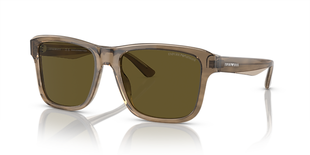 EA4208 Shiny Green & Top Brown AcetatSunglass Frames von B24, Dreiviertelansicht