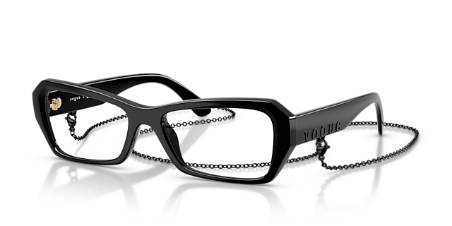 VO5656U Schwarz KunststoffEyeglass Frames von B24, Dreiviertelansicht