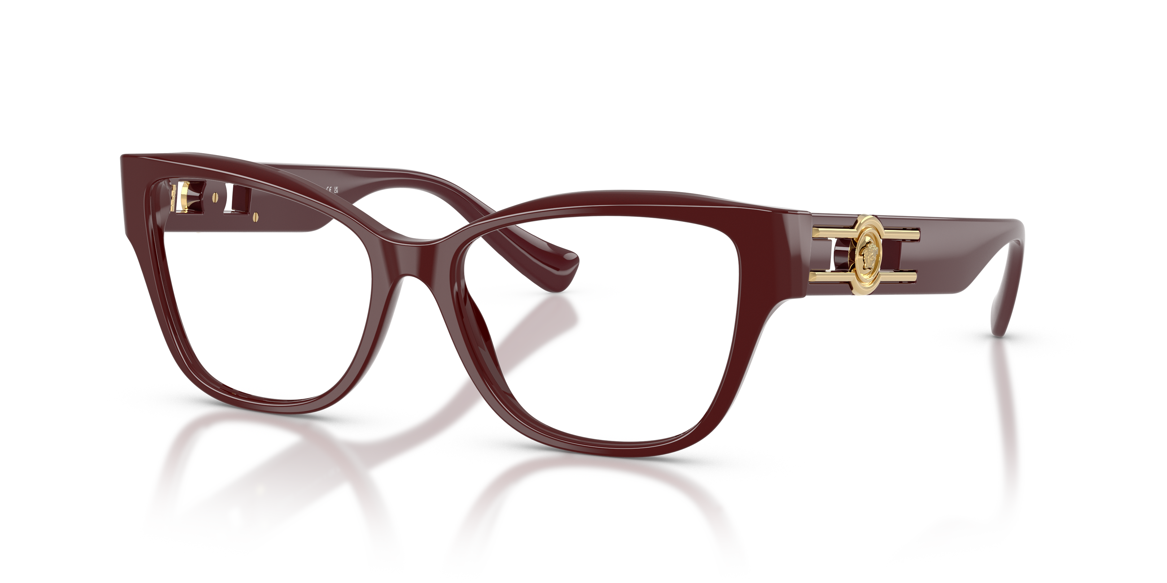 VE3347 Solid Red AcetatEyeglass Frames von B24, Dreiviertelansicht