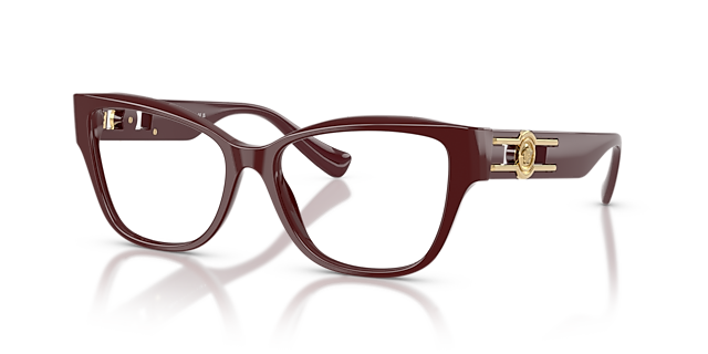 VE3347 Solid Red AcetatEyeglass Frames von B24, Dreiviertelansicht