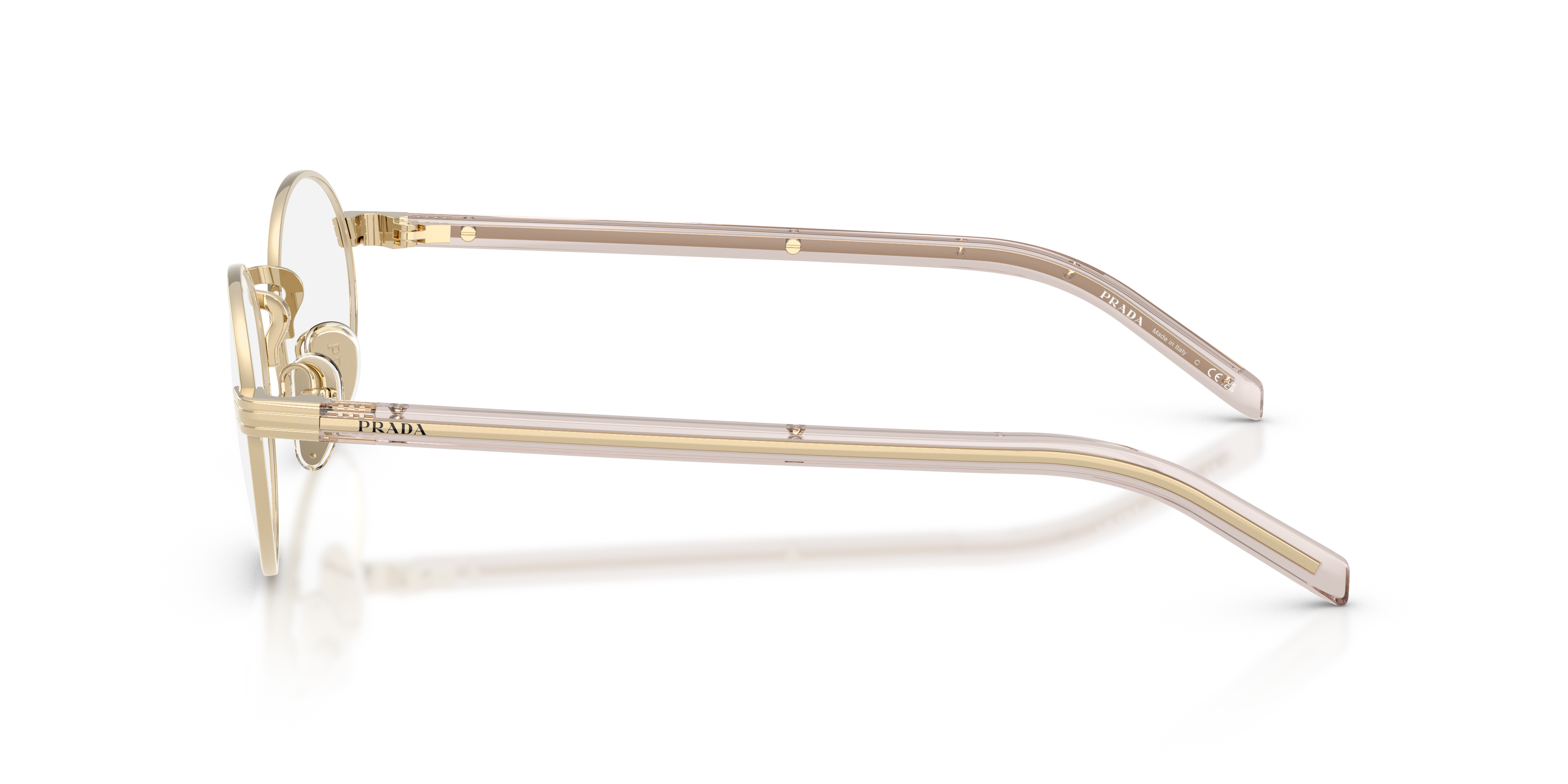 PR B55V Lichtgoud MetaalEyeglass Frames van B24, Zijaanzicht