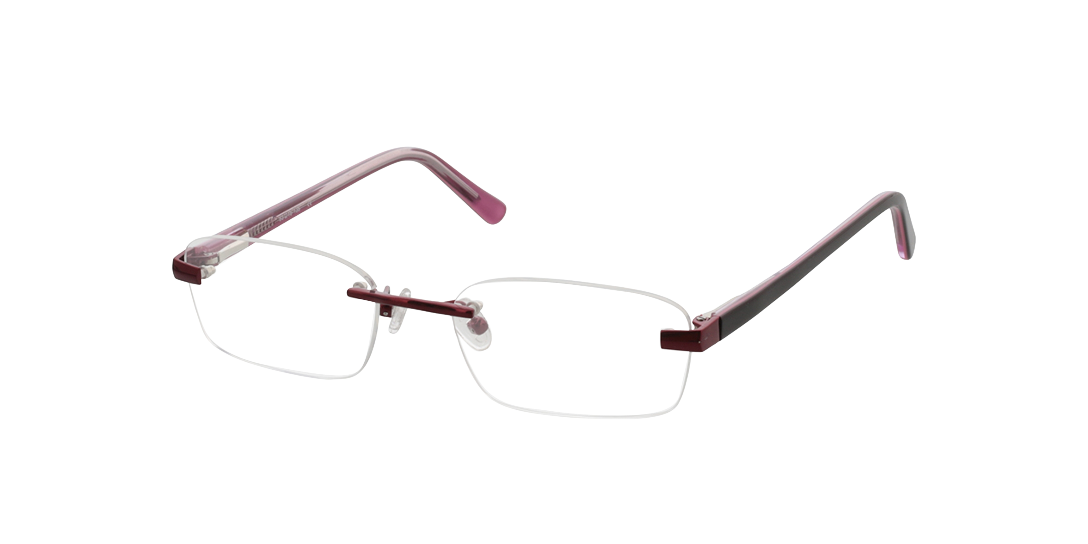 Bristol Rood MetaalEyeglass Frames van B24, Hoekweergave