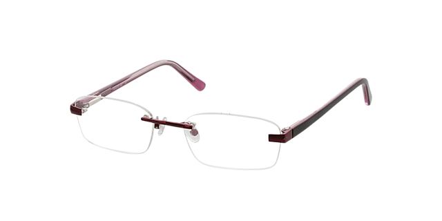 Bristol Rood MetaalEyeglass Frames van B24, Hoekweergave