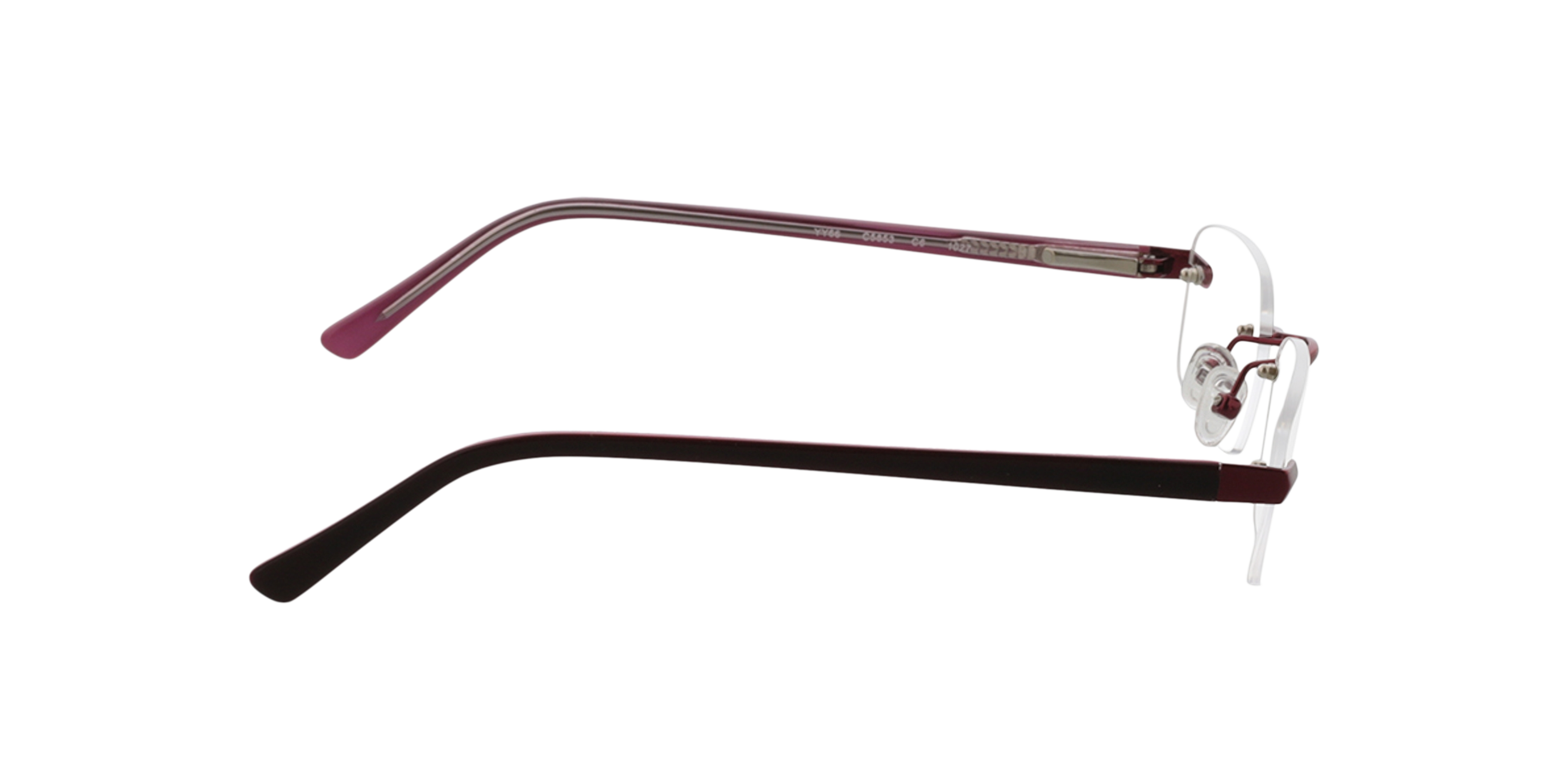 Bristol Rood MetaalEyeglass Frames van B24, Zijaanzicht