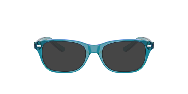 RB1555 Transparent Blue & Green AcetatEyeglass Frames von B24, mit getönten Gläsern