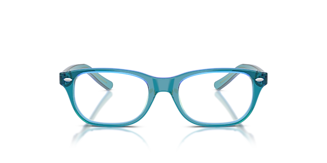 RB1555 Transparent Blue & Green AcetatEyeglass Frames von B24, Vorderansicht
