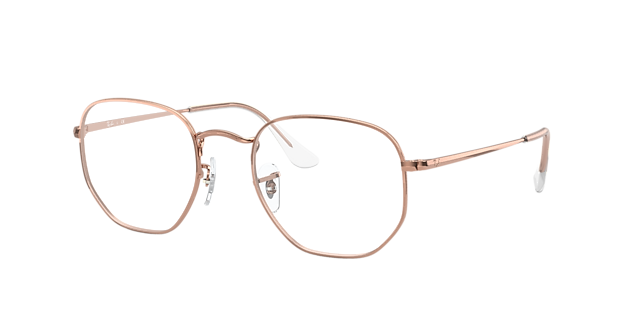 RB6448 Roségoud MetaalEyeglass Frames van B24, Hoekweergave
