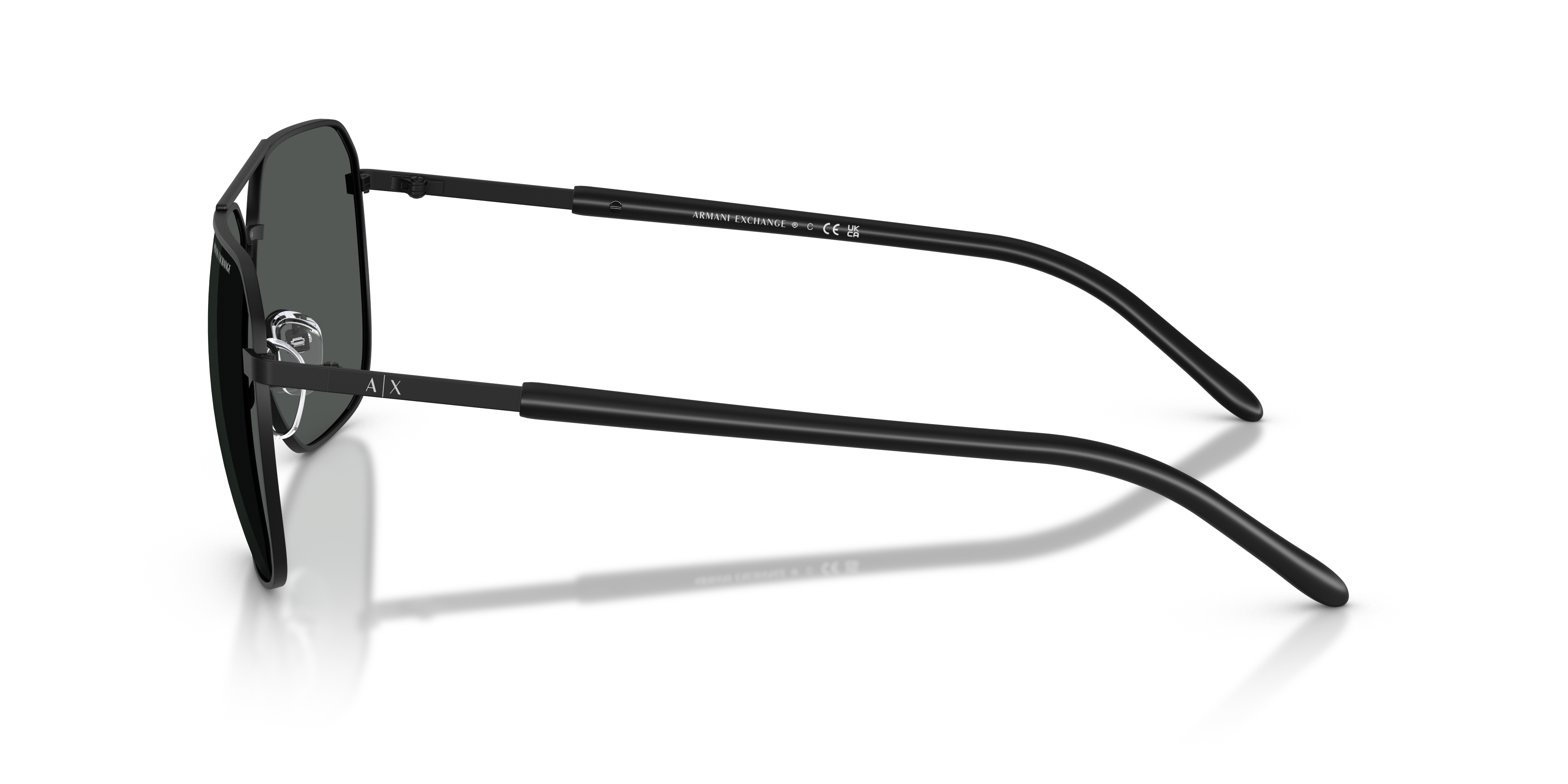 AX2057S Matzwart MetaalSunglass Frames van B24, Zijaanzicht