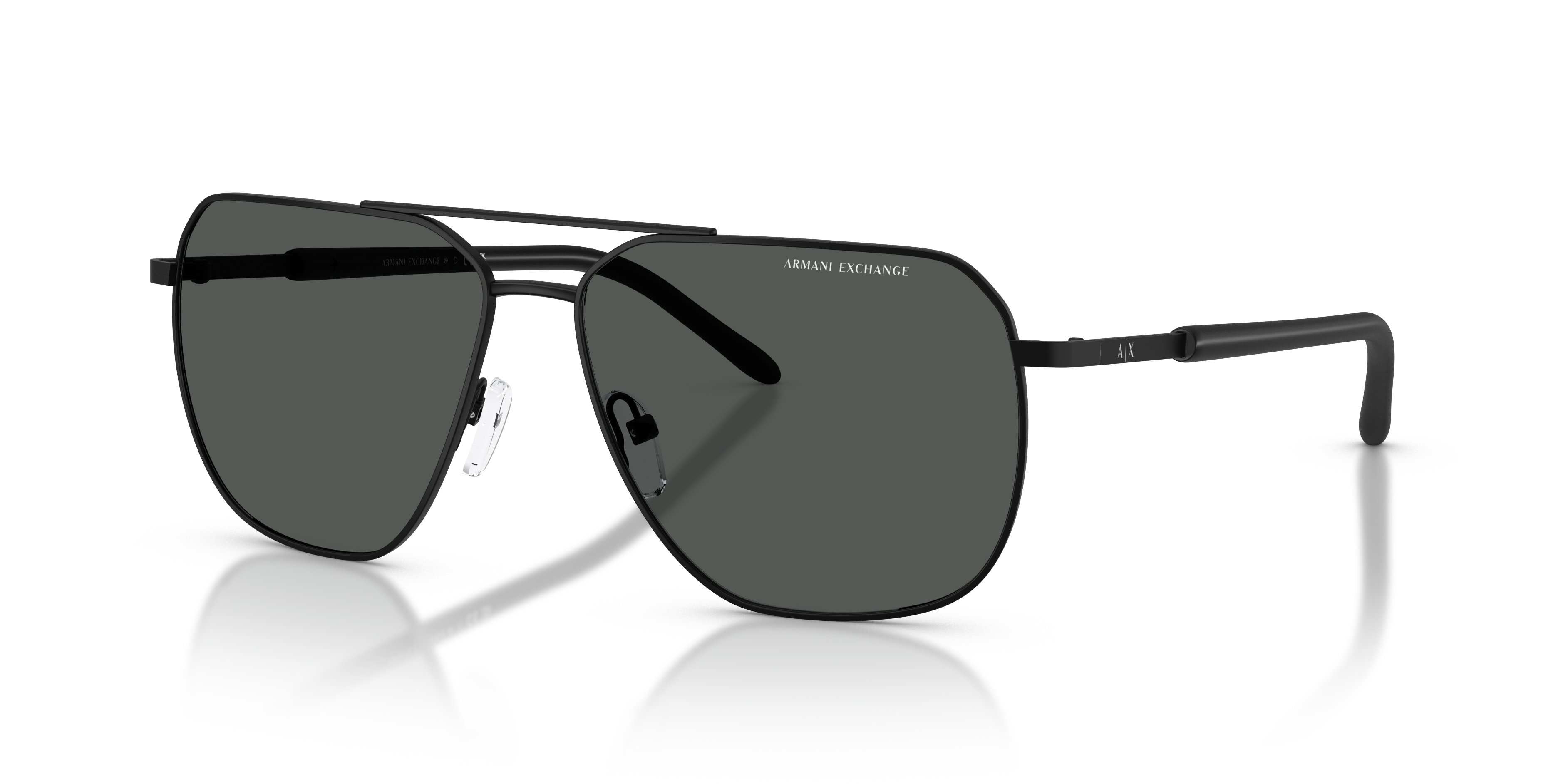 AX2057S Matzwart MetaalSunglass Frames van B24, Hoekweergave