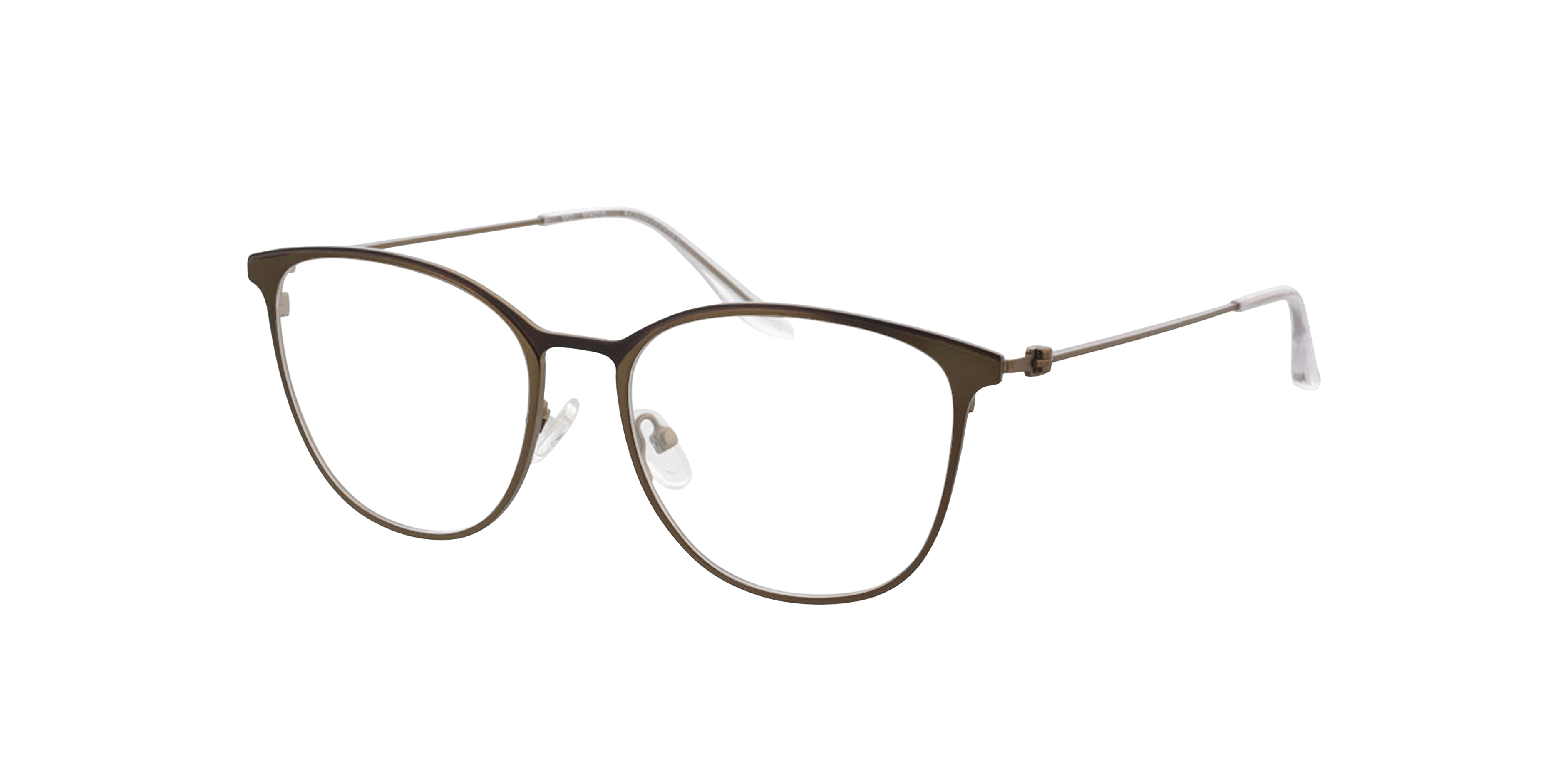 Madrid Matt Dark Gold  &  Matt Brown MetallEyeglass Frames von B24, Dreiviertelansicht