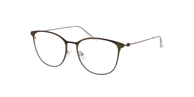 Madrid Matt Dark Gold & Matt Brown MetallEyeglass Frames von B24, Dreiviertelansicht