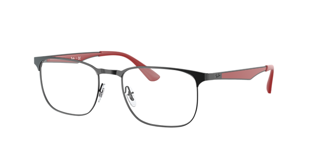 RB6363 Zwart MetaalEyeglass Frames van B24, Hoekweergave