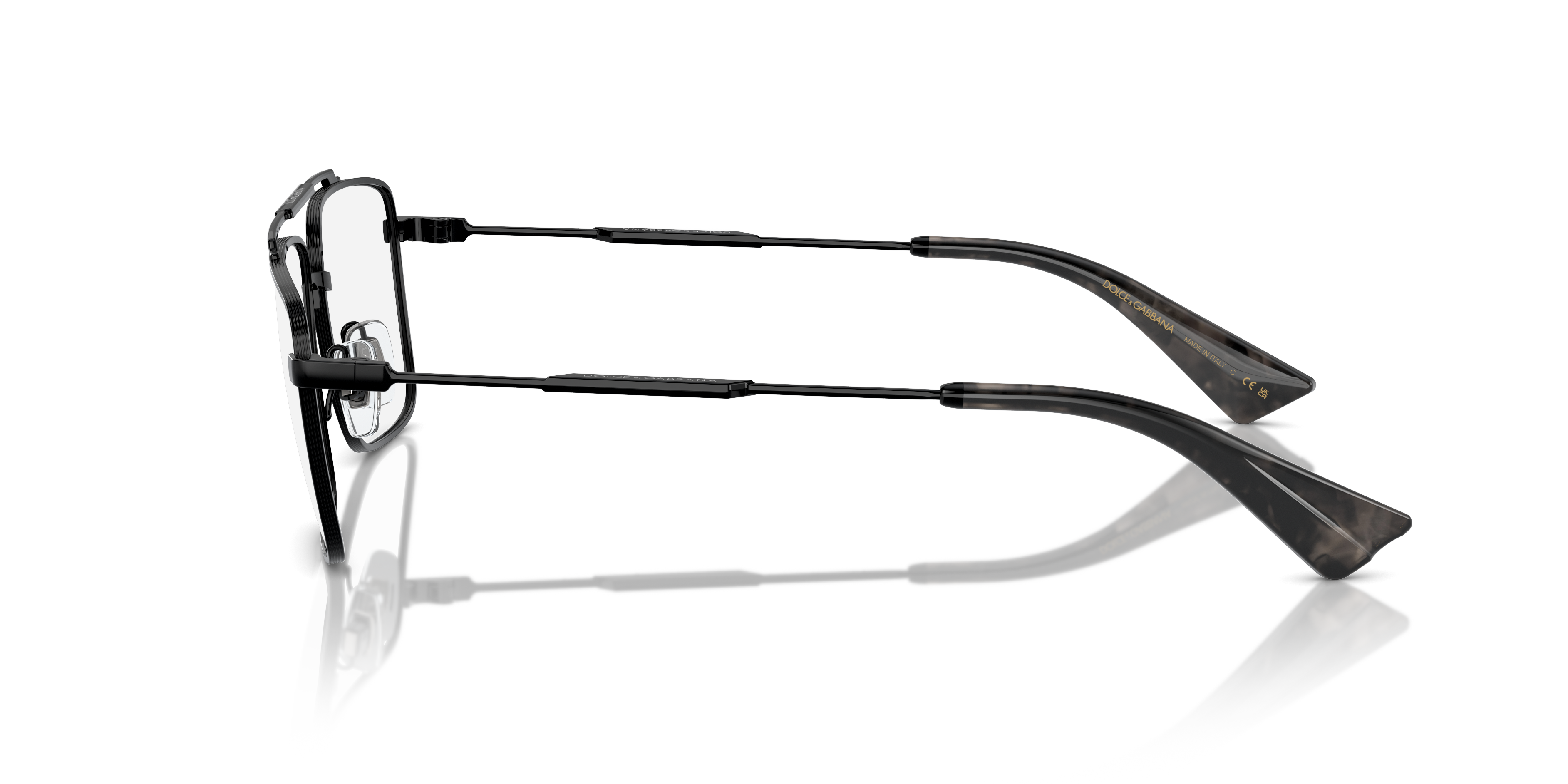 DG1354 Zwart MetaalEyeglass Frames van B24, Zijaanzicht