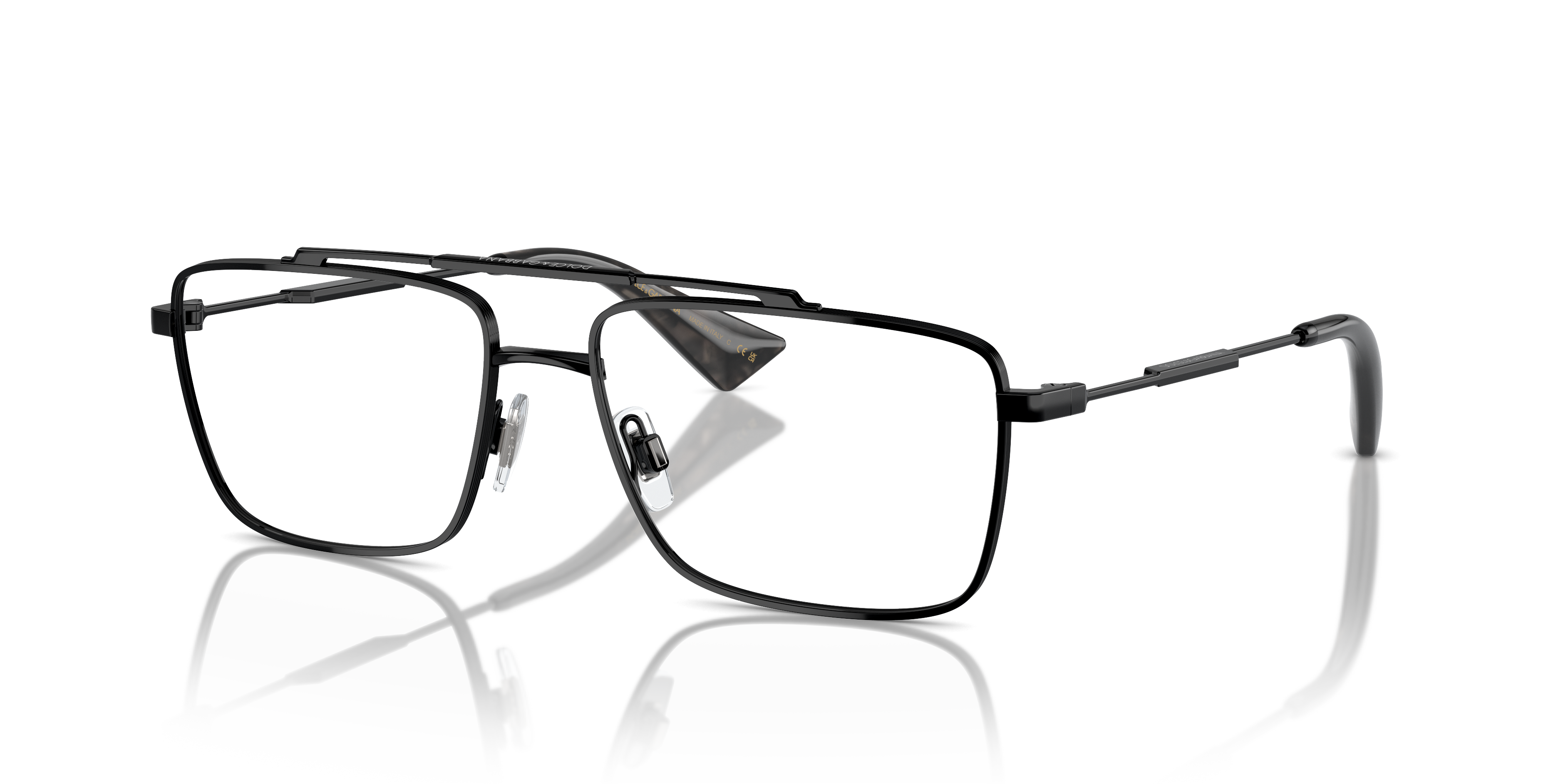 DG1354 Zwart MetaalEyeglass Frames van B24, Hoekweergave