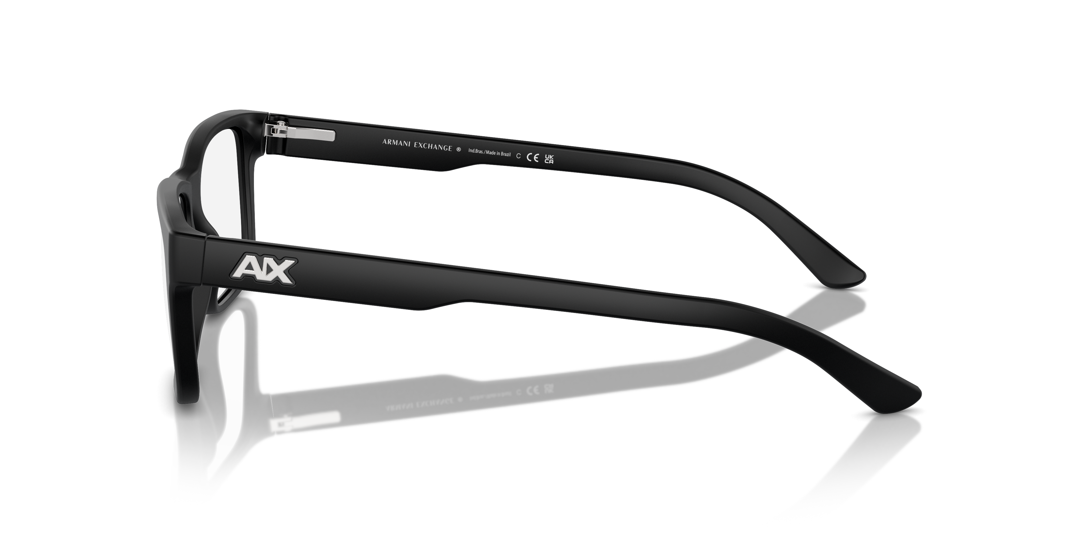 AX3016 Matt Schwarz KunststoffEyeglass Frames von B24, Seitenansicht