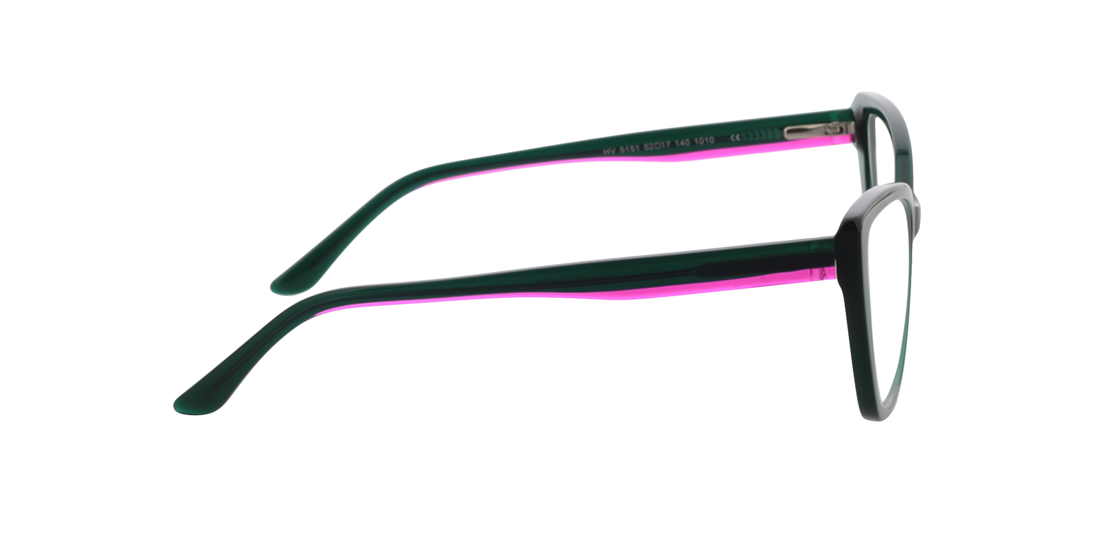 Jane Crystal Green  &  Crystal Pink AcetatEyeglass Frames von B24, Seitenansicht