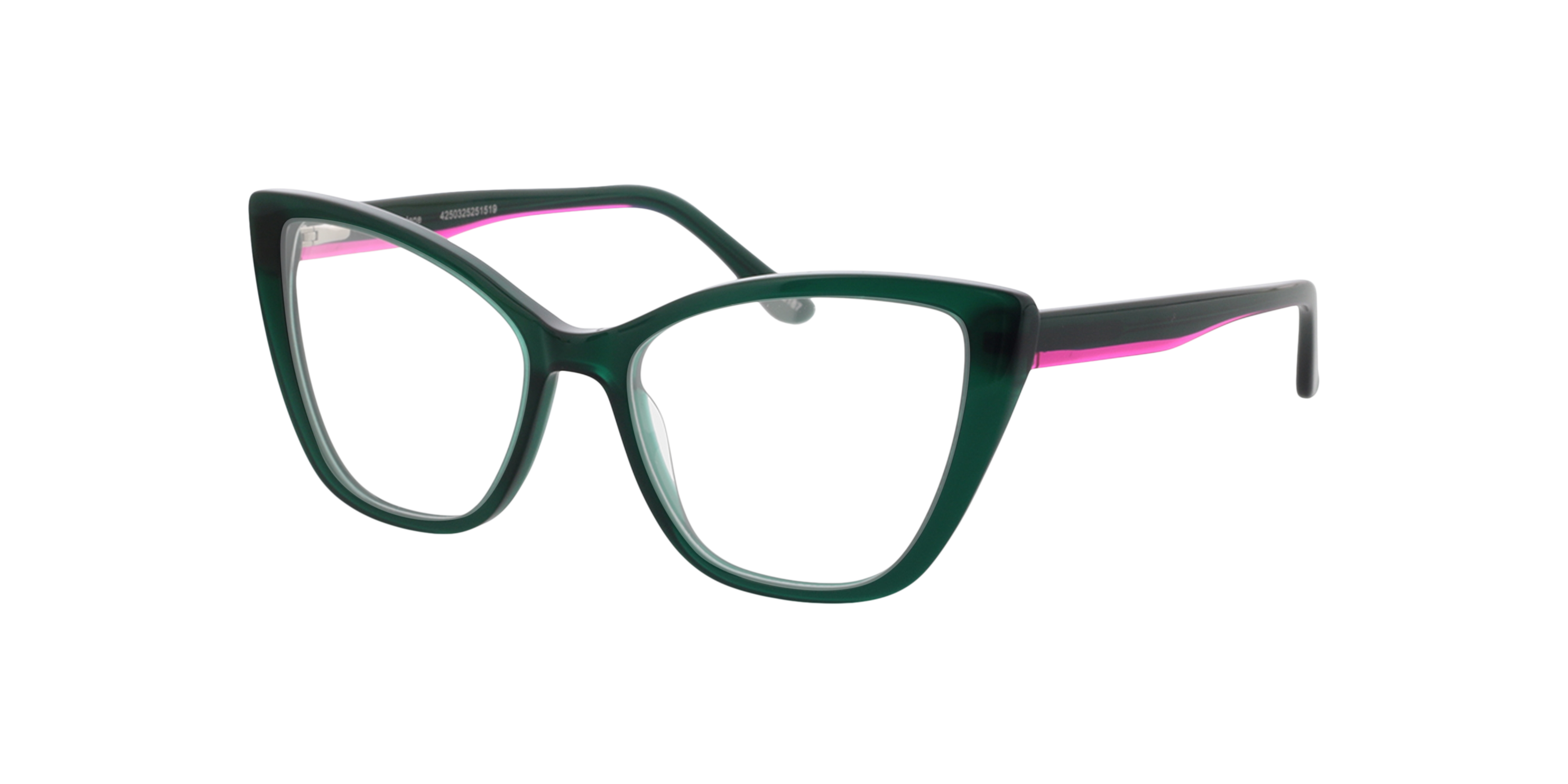 Jane Crystal Green  &  Crystal Pink AcetatEyeglass Frames von B24, Dreiviertelansicht