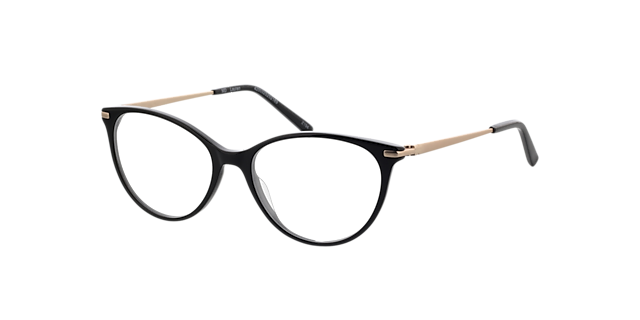 Lauren Black  &  Satin Gold AcetatEyeglass Frames von B24, Dreiviertelansicht