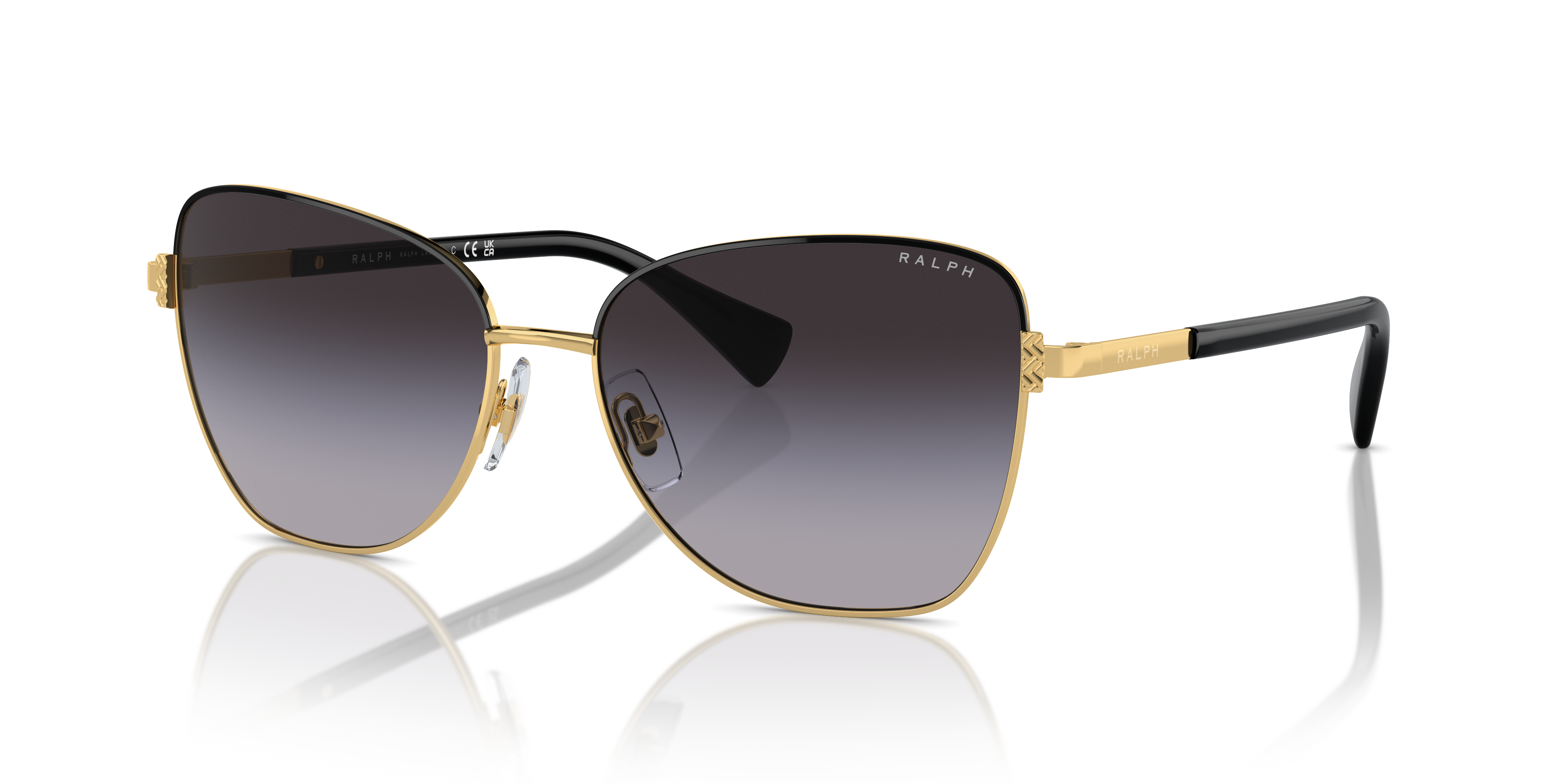 RA4146 Glanzend goud MetaalSunglass Frames van B24, Hoekweergave