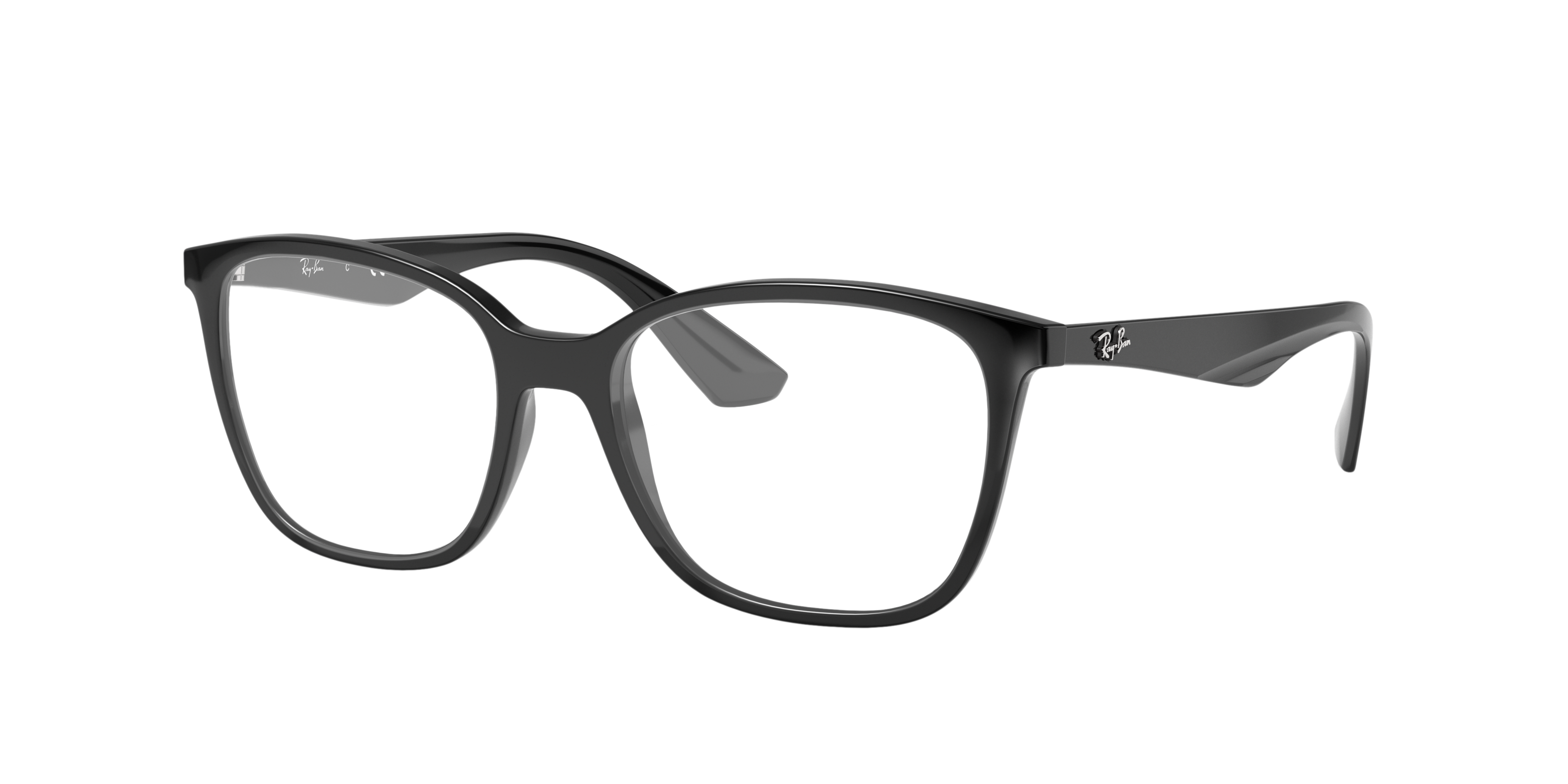 RB7066 Schwarz KunststoffEyeglass Frames von B24, Dreiviertelansicht