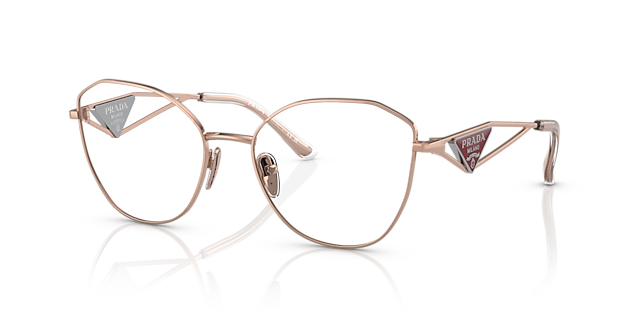 PR 52ZV Roségold MetallEyeglass Frames von B24, Dreiviertelansicht