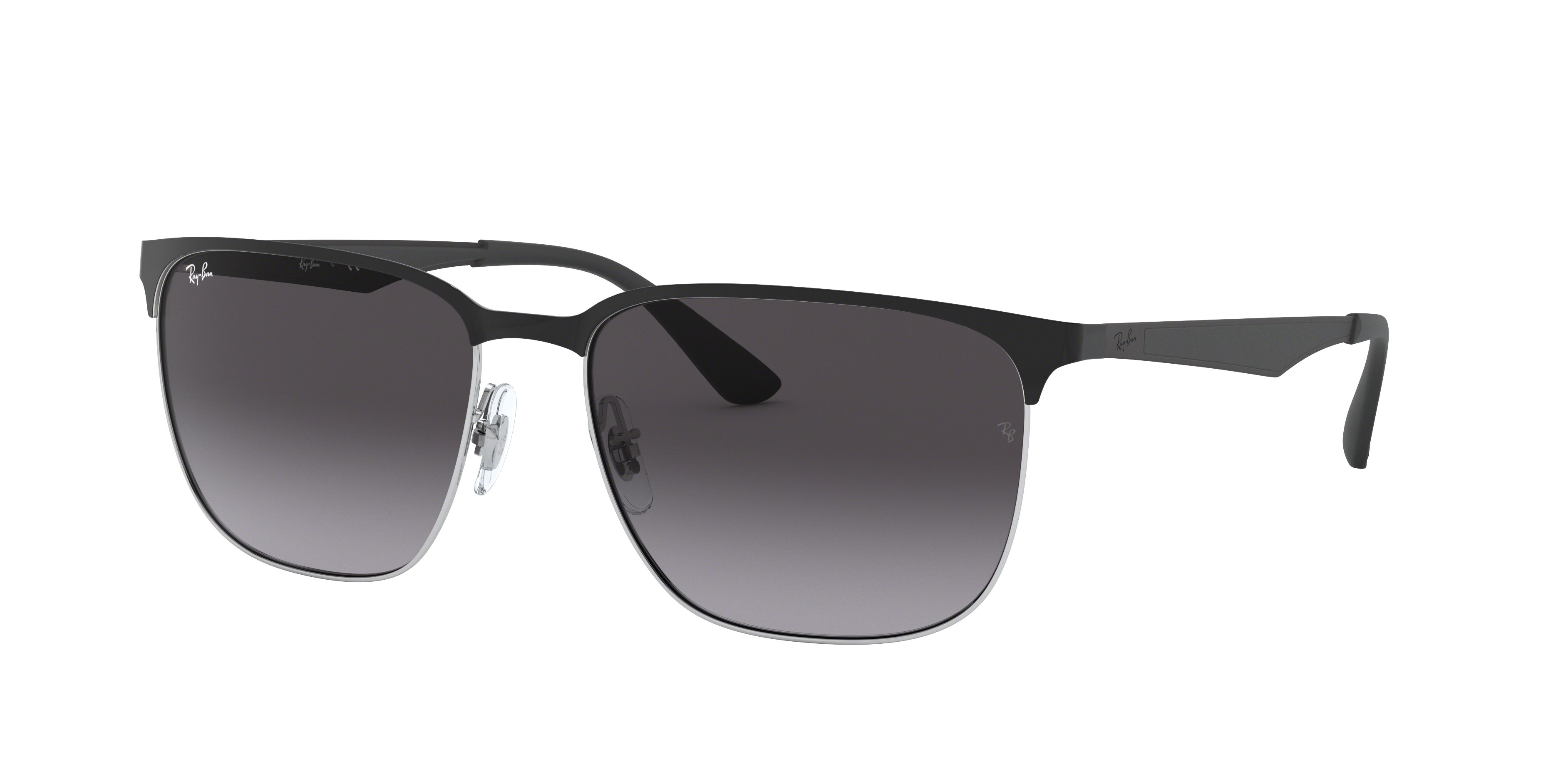 RB3569 Zwart op zilver MetaalSunglass Frames van B24, Hoekweergave