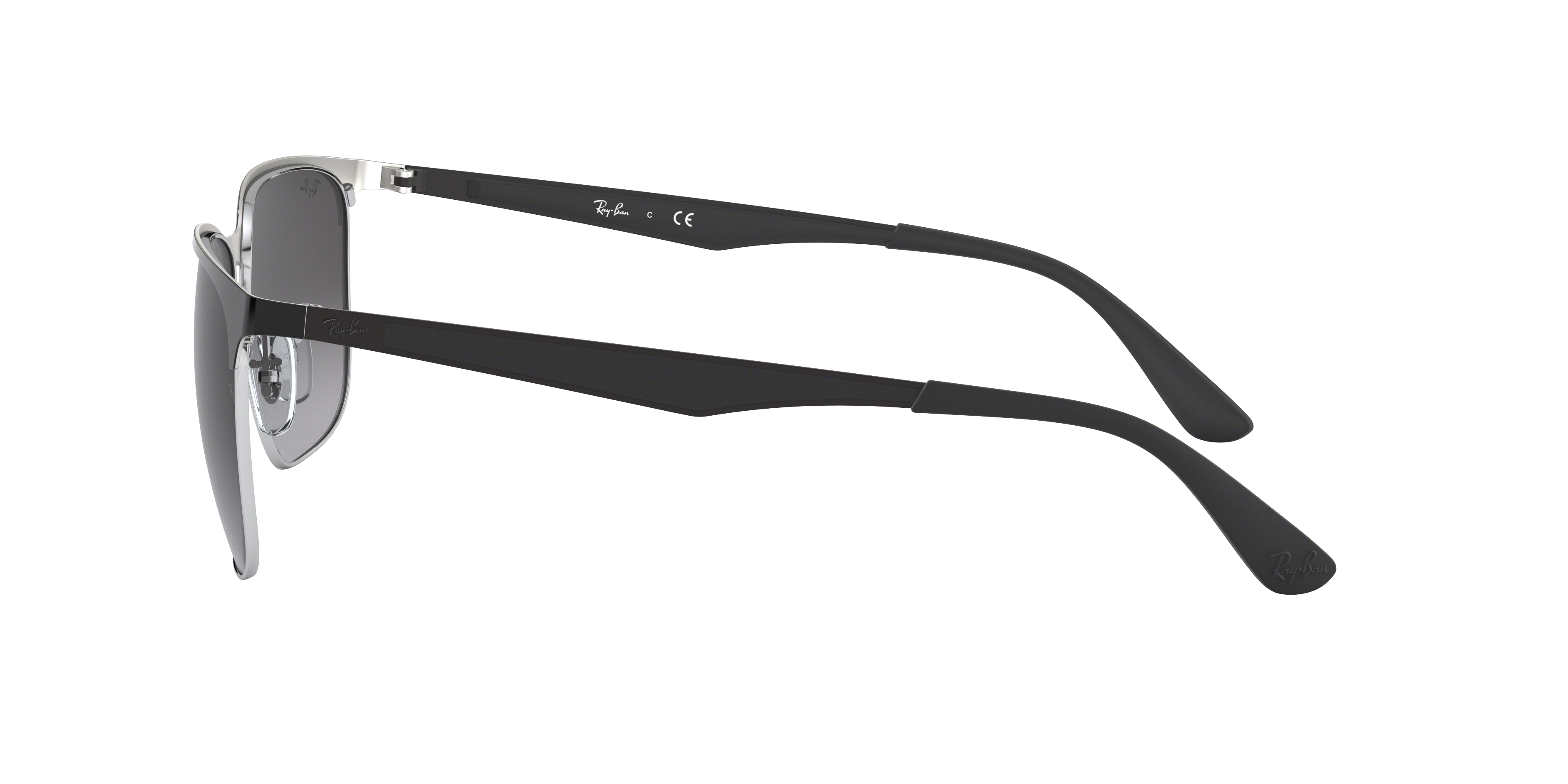 RB3569 Zwart op zilver MetaalSunglass Frames van B24, Zijaanzicht