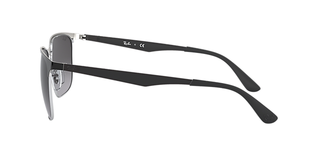 RB3569 Schwarz auf Silber MetallSunglass Frames von B24, Seitenansicht