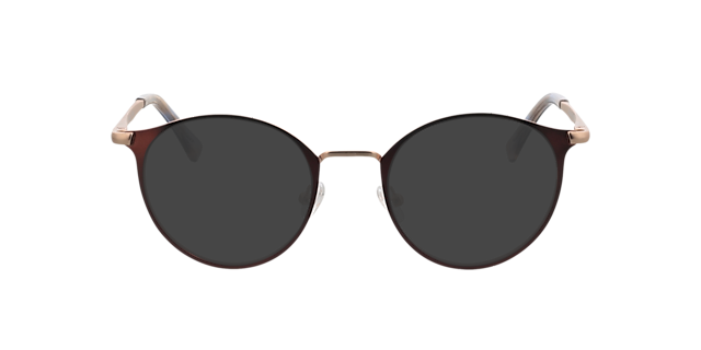 Nitra Bruin & mat roze goud MetaalEyeglass Frames van B24, met getinte lenzen