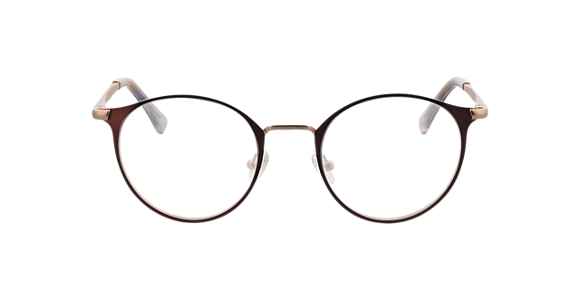 Nitra Bruin & mat roze goud MetaalEyeglass Frames van B24, Vooraanzicht