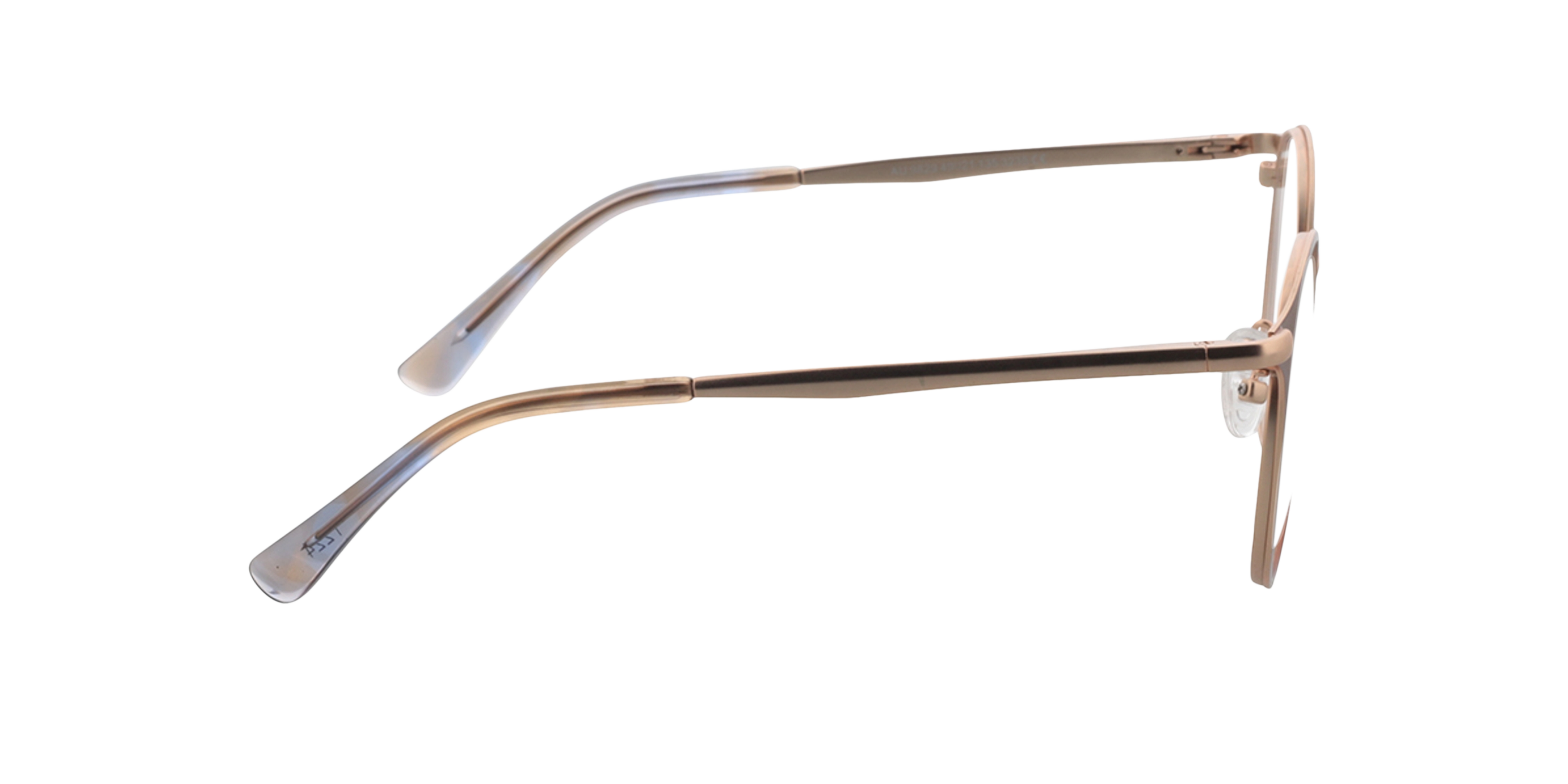 Nitra Bruin  &  mat roze goud MetaalEyeglass Frames van B24, Zijaanzicht