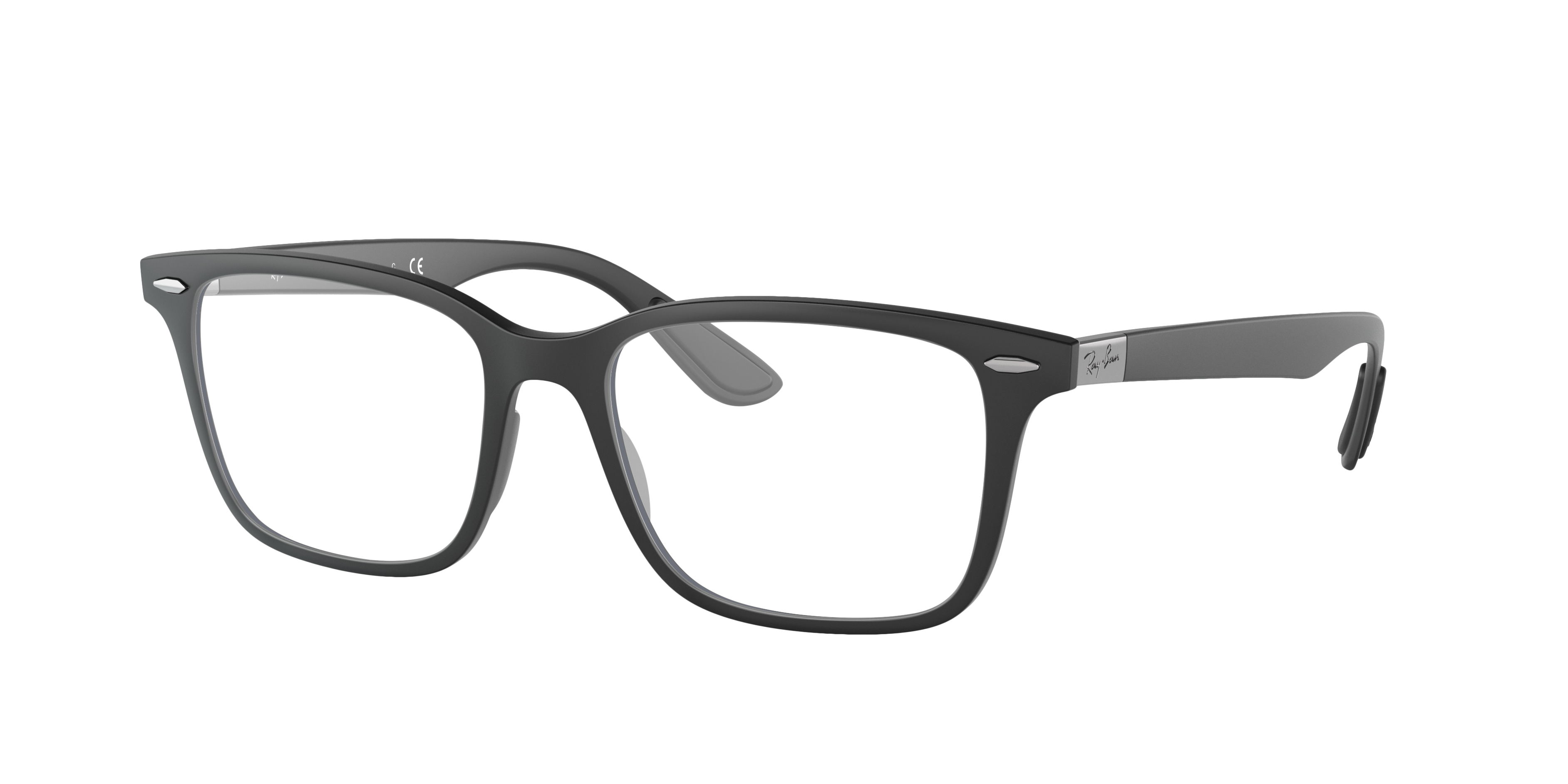 RB7144 Zwart KunststofEyeglass Frames van B24, Hoekweergave
